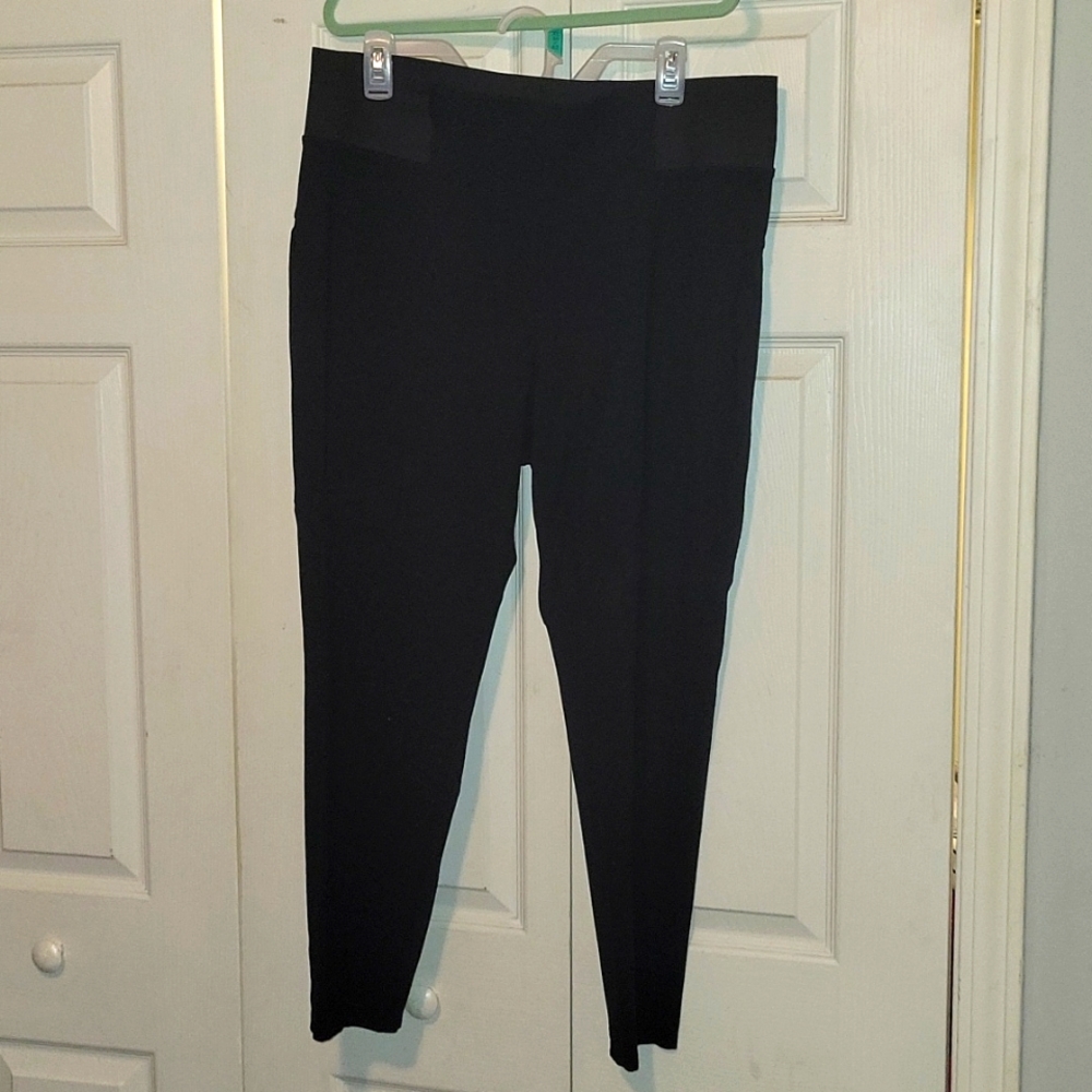 Maurices 2X black skinny pleated dress pants